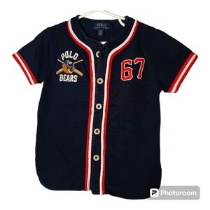 Polo Ralph Lauren Boys' Polo Bear Cotton Baseball Jersey 2T